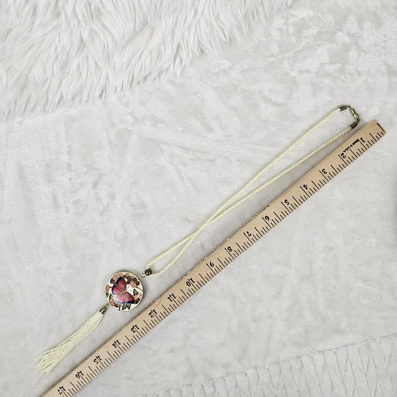 Vintage Cloisonne Butterfly Pendant Necklace - Picture 8 of 10